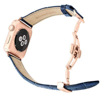 Apple Watch 皮革錶帶 - 海軍藍 Caiman系列 男仕版 (限量)