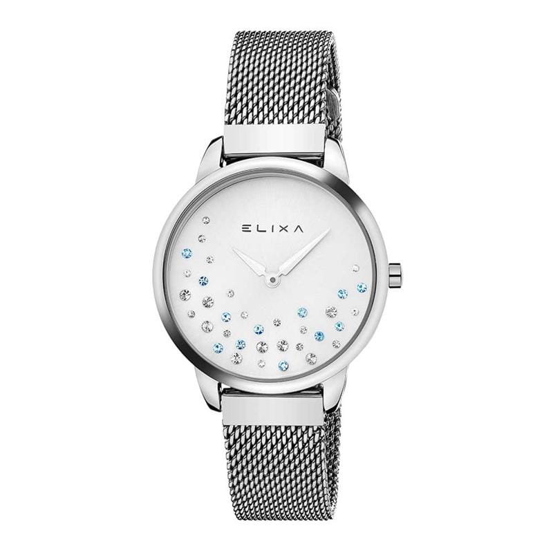 Beauty晶鑽錶面無刻度米蘭帶系列 銀色錶帶手錶32mm E121-L491