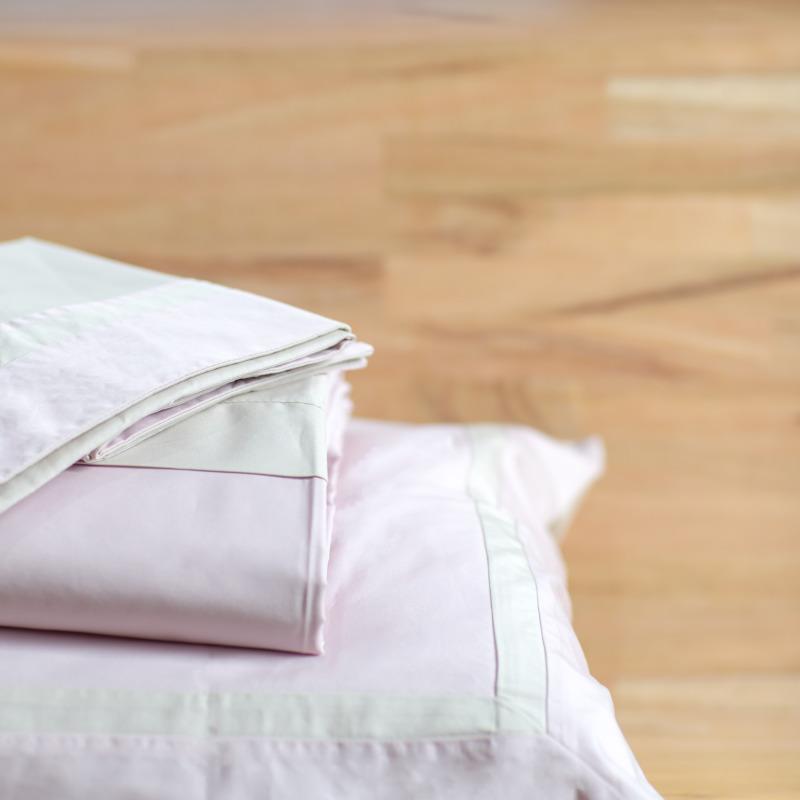 標準_寫一首情詩100%有機棉雙人標準床包枕套組_石英粉紅&奶油棕
