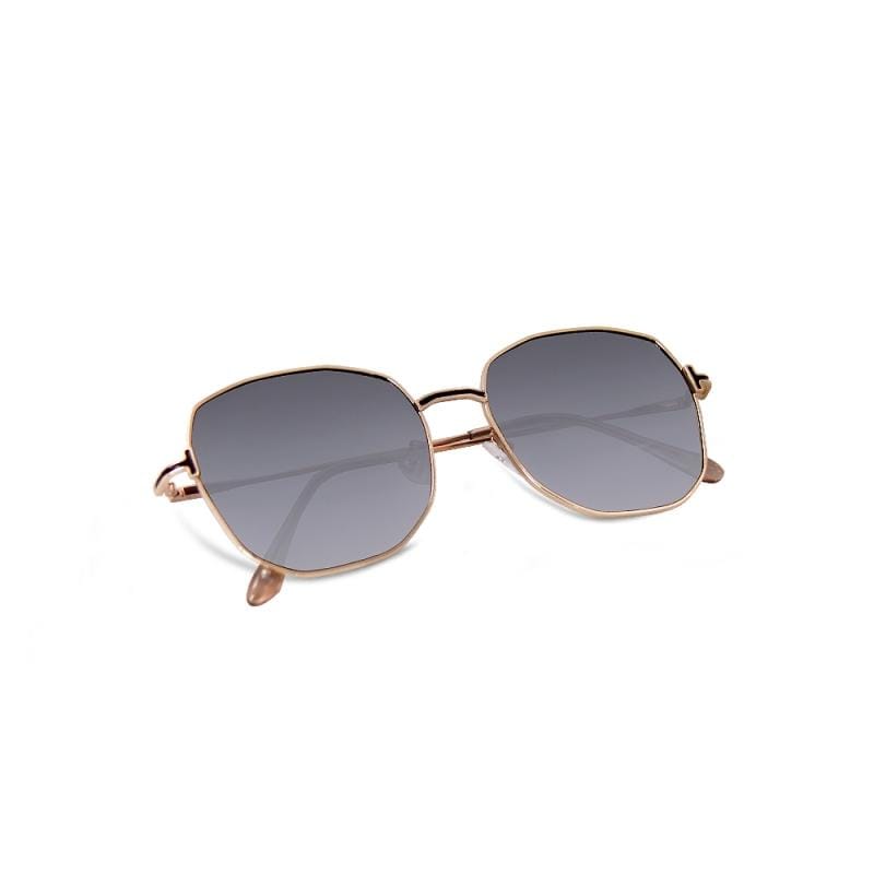 天鵝湖的合光稜鏡│雪酪灰勾勒幾何典雅金框墨鏡/UV400太陽眼鏡