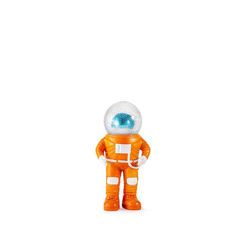 太空人水晶球擺飾（電鍍藍面罩-橘色小）