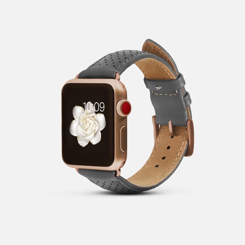 Apple Watch 網眼皮革錶帶 - 灰
