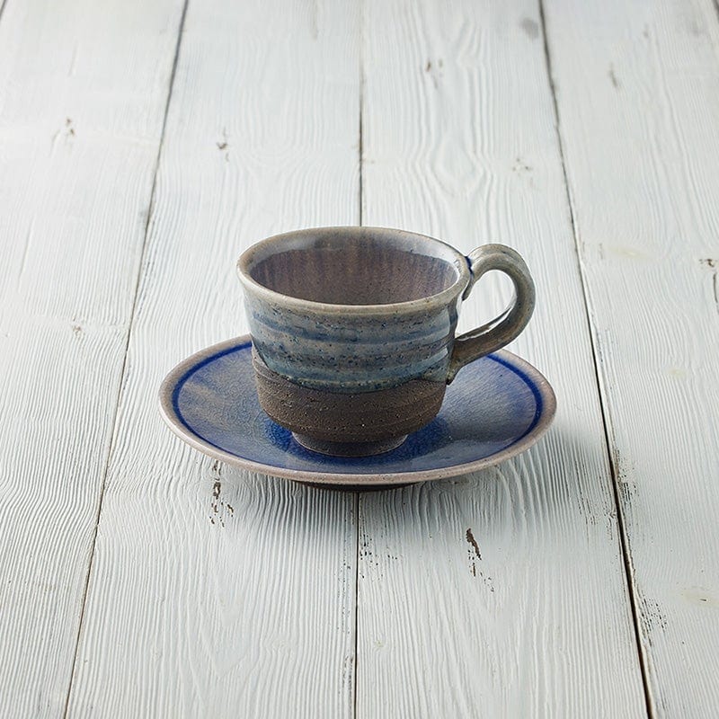 信樂燒 - 刷紋咖啡杯碟組(2件式) - 計2款