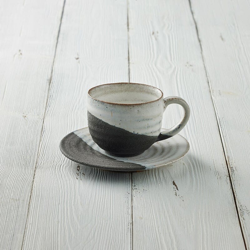 信樂燒 - 斜紋咖啡杯碟組(2件組) - 計2款