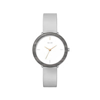 西班牙手工女錶 楓木錶框 / 白色錶面 – 灰