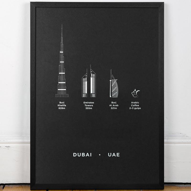 城市海報 - 阿聯酋 Dubai / 黑