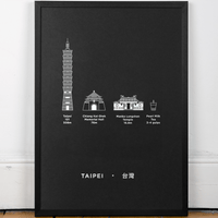 城市海報 - 台灣 Taipei / 黑