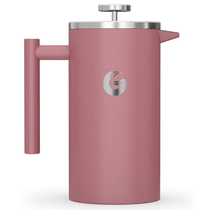 French Press不鏽鋼法式濾壓咖啡壺 - 粉紅
