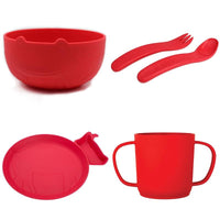 4件餐具組 (含水杯、餐盤、叉匙及碗) - 4色