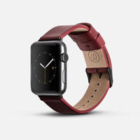 經典款 Apple Watch 皮革錶帶 - 紅