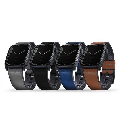 Apple Watch 42/44/45/49mm 共用款Straden 防潑水皮革矽膠錶帶