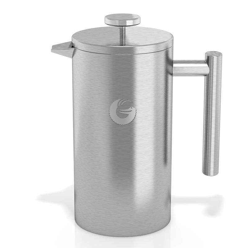 French Press不鏽鋼法式濾壓咖啡壺 - 銀