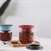 DIY手沖咖啡二件組 (手沖咖啡壺-共2色/咖啡玻璃杯350ml-共4色)